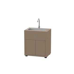 Cabinet With Built-In Sink, 80 x 55 cm Taupe