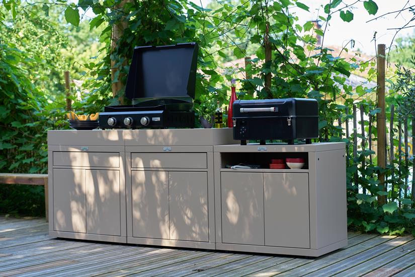 Meuble Avec Evier Integre, 80 X 55 cm Taupe