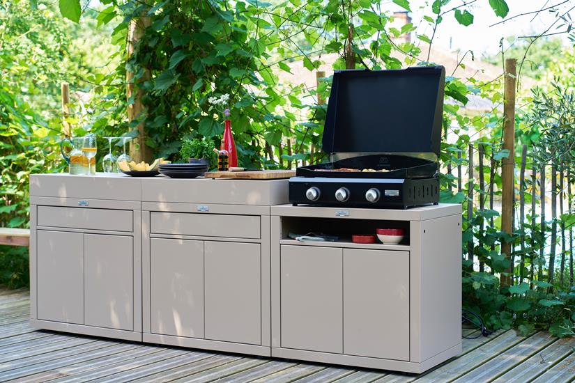 Meuble Avec Evier Integre, 80 X 55 cm Taupe