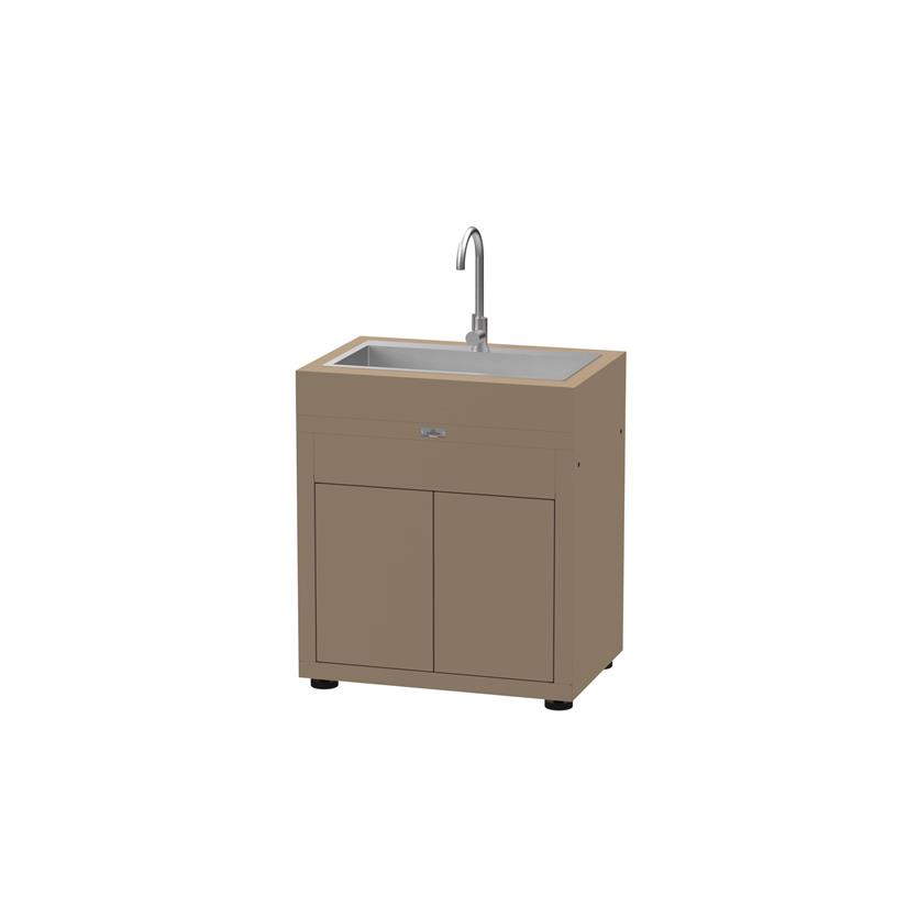 Cabinet With Built-In Sink, 80 x 55 cm Taupe