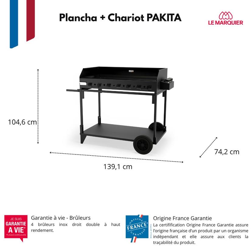 Plancha Exception Pakita 4105 + Wagen Schwarz