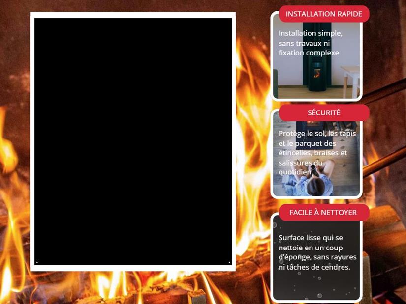 Plaque de sol carrée Noire L75 H75
