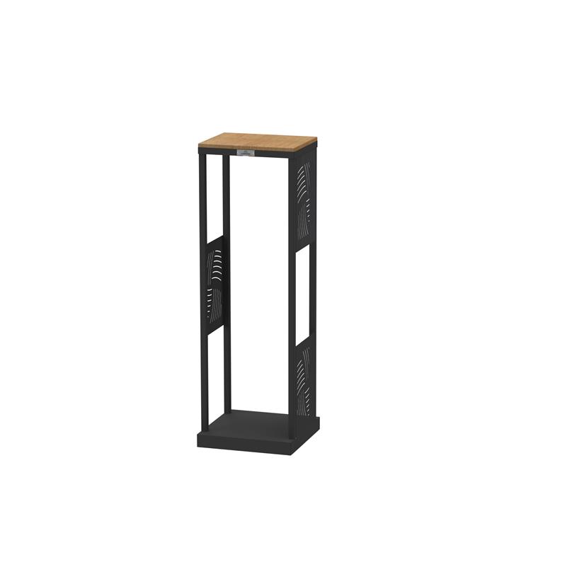 Kaminholzregal Essentiel gerade Schwarz mit Bambusablage