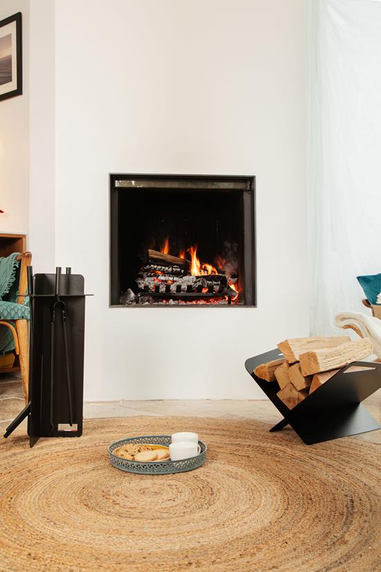 Kaminholzregal Modern gerade Schwarz
