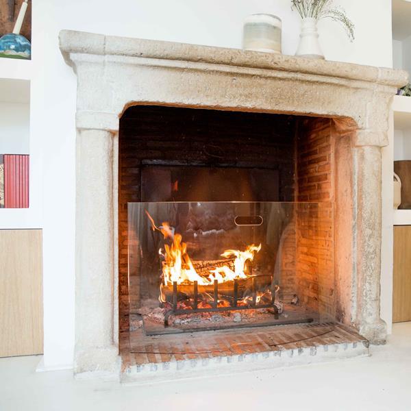 Pare-feu cheminée verre
